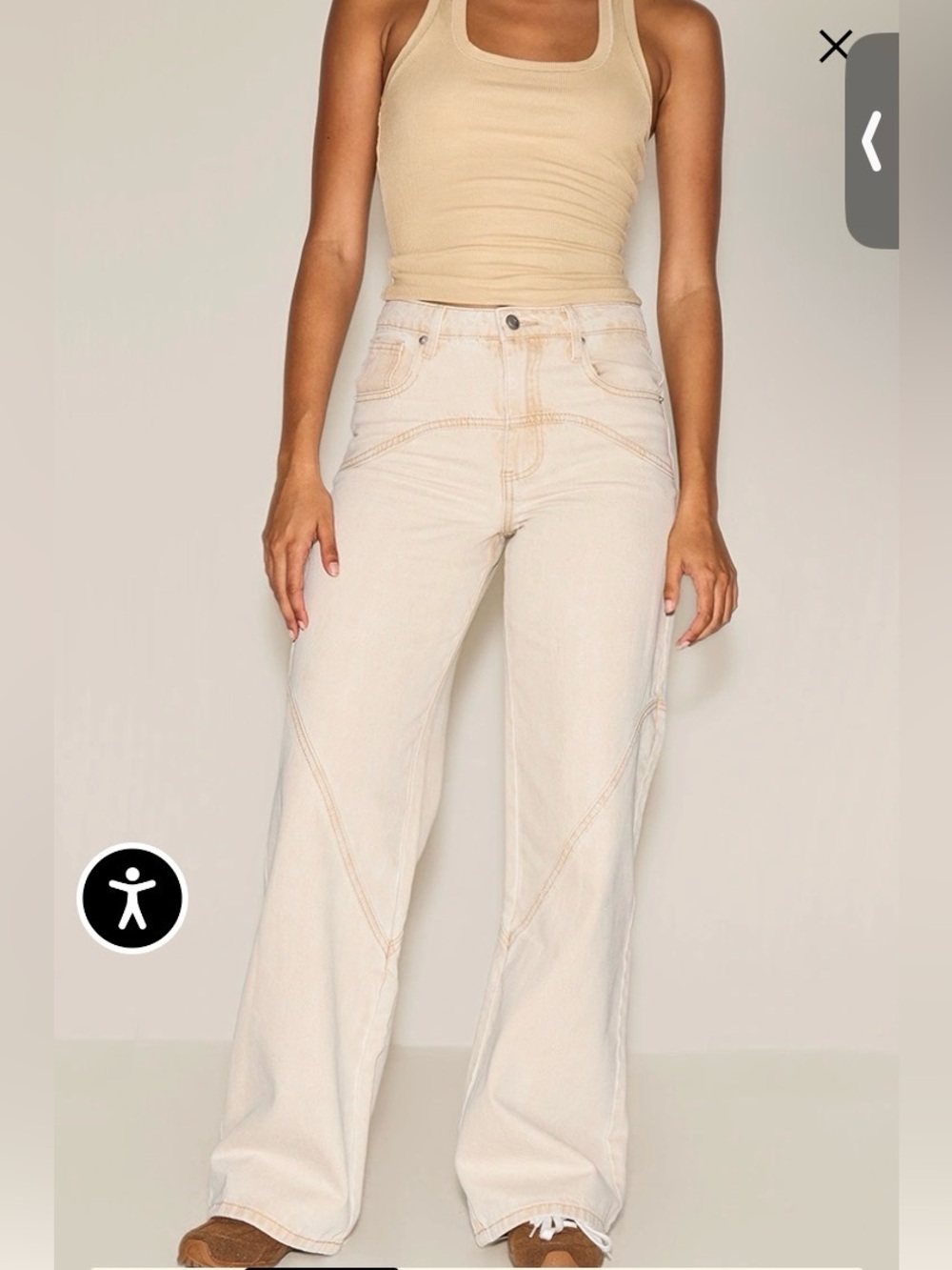 PrettyLittleThing Western Wide Leg Flare Jeans